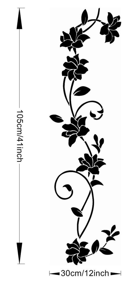 Amazon.com - WOOTOP-The Newest Classic Black Rattan Flower Removable Vinyl Wall Decor Decal Sticker Black/FlowerRattan (Black/Flower, 1) - Rattan Flower, Removable Vinyl Wall Decals, Wall Sticker Design, Black Rattan, Cheap Wall Stickers, Flower Wall Decals, Vinyl Wall Art Decals, Wall Decor Decals, Wall Vinyl Decor