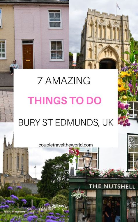 Things to do in Bury St Edmunds (An overnight guide!). Here you will find 7 absolutely amazing things to do in Bury St Edmunds in England UK including secret spots and hidden gems. For a complete guide on all the best things to do in the area including a visit to the smallest pub in England see our guide #burystedmunds #uktravel #england #uk Bury St Edmunds England, Uk Villages, London Adventures, Day Trip From London, Suffolk Coast, Suffolk England, England Trip, Bury St Edmunds, East Anglia