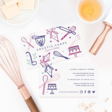 Wedding Photographer Business Cards, Baking Business Cards, Colorful Baking, Pet Services Business, Wedding Photographer Business, Sweetie Cake, Organic Cake, Bakery Business Cards, Stylish Business Cards