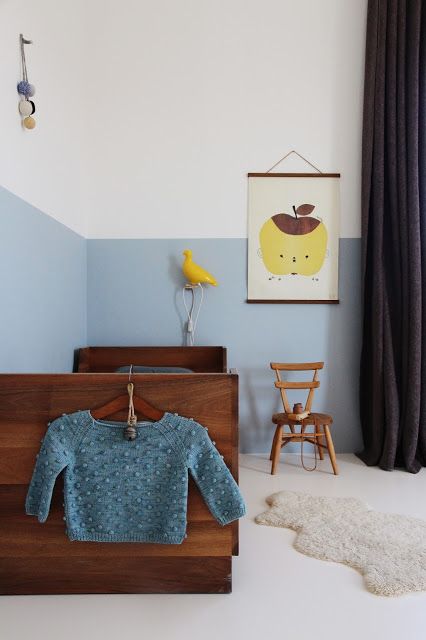 the boo and the boy: live loud girl - tessa hop's kids' rooms Half Painted Walls, Kids Room Inspiration, Style Deco, Kids Interior, Baby Bedroom, Boys Bedrooms, Baby's Room, Boy's Bedroom, Blue Walls