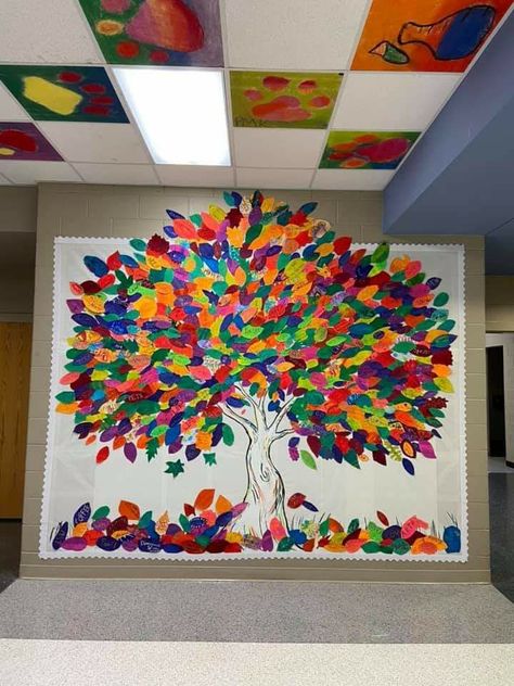 Group Mural Ideas, Collaborative School Art Projects, Community Mural Collaborative Art, Collaborative Tree Art, Elementary School Murals Collaborative Art Projects, Collaborative Mural For Kids, School Collaborative Art Project, Collaborative Art Mural, Collaborative Art Projects Elementary