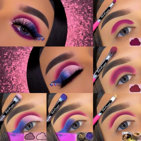 Morphe X James Charles Looks, Morphe Mickey And Friends Palette Looks, Eyebrow Shaping Makeup, Colorful Eye Makeup Tutorial, Party Eye Makeup, Glittery Eye Makeup, Natural Eye Makeup Tutorial, Makeup Morphe, Anime Eye Makeup