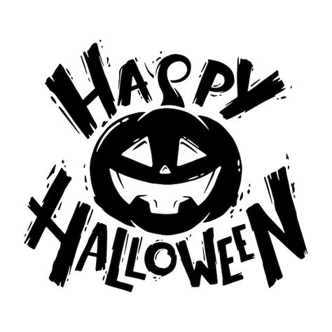 Feliz cara de abóbora de halloween. | Premium Vector #Freepik #vector #mao-desenho #desenho #dia-das-bruxas #caligrafia Happy Halloween Drawings, Letras Halloween, Halloween Horror Nights Outfit, Happy Halloween Lettering, Halloween Motive, Halloween Imagem, Halloween Lettering, October Month, Happy Halloween Pictures