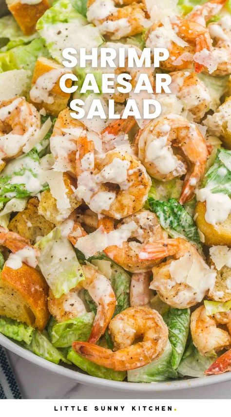 Grilled Shrimp Caesar Salad, Caesar Shrimp Salad, Canned Shrimp Recipes Tiny Salad, Fresh Shrimp Salad, Cesar Salad With Shrimp, Shrimp Green Salad, Caesar Salad With Shrimp, Shrimp Ceased Salad, Shrimp Caesar Salad Recipes