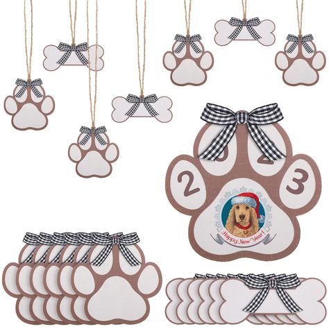 PRICES MAY VARY. Rich Quantities: the package comes with 18 pieces of dog bone ornaments, and 18 pieces of dog paw Christmas tree ornaments, 36 pieces in total, nice combinations are sufficient for meeting your daily decoration ornaments or DIY crafts projects Sturdy Material and Proper Size: these dog bone wood cutouts ornaments are made of quality wood material, coming with smooth surface and fine craftsmanship, no burr, reliable and reusable, and not easy to deform or fade, which can serve yo Dog Bone Ornaments, Wood Diy Projects, Paw Ornament, Cute Dog Tags, Christmas Cutouts, Stained Glass Decor, Wooden Tags, Dog Crafts, Dog Party