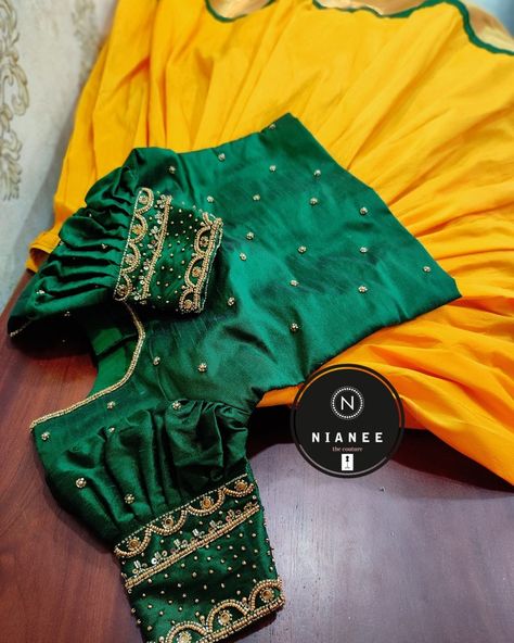 Kerala style pattupavada for kids Heavy handworked sleeves Plz contact 8921801250 Kerala Style Pattupavada For Kids, Green Pattupavada, Mustard Yellow Combination, Pattupavada For Kids, Yellow Combination, Fancy Dress Design, Bottle Green, Yellow And Green, Green And Yellow