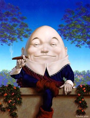 Creepy Humpty Dumpty. George Burns? Haha Kids Nursery Rhymes, English History, Humpty Dumpty, Mother Goose, Lilo Stitch, Lewis Carroll, Interesting History, Through The Looking Glass, British History