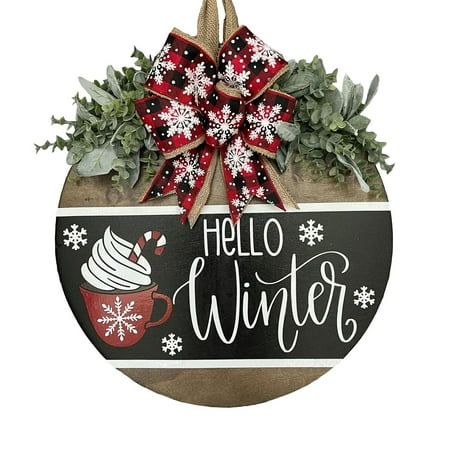 Christmas Welcome Sign For Front Door Hanging Wooden Welcome Sign Christmas Decorations Winter Decor(11.8inch) Features: Warm Holiday Greetings - Our Christmas Front Door Welcome Sign is the ideal choice to the holiday season. This wooden welcome sign a of warmth to your entrance, conveying a warm welcome during the festive season. Exquisite Handcraftsmanship - Each welcome sign is meticulously by skilled artisans, ensuring and uniqueness. It's more than a decoration; it's an exquisite piece of art for your door. Suitable for Multiple Seasons - Measuring 11.8 inches, this welcome sign 't limited to just Christmas; it's perfect for winter decor throughout the season. Bring a cozy to your doorstep. Easy Hanging Design - Our welcome sign comes with a convenient hanging rope, making installati Christmas Wood Signs Cricut, Noel Wood Sign, Farmhouse Christmas Signs Wooden, Winter Round Door Hangers, Door Hangers Wooden Christmas, Winter Door Rounds, Winter Wood Door Signs, Holiday Door Sign, Holiday Door Hangers Wooden