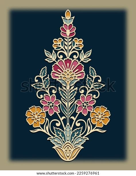 Botanical 3d Indian Mughal Flower Wallpaper Stock Illustration 2259276961 | Shutterstock Kalamkari Motifs, Gold Digital Art, Mughal Flower, Hypebeast Wallpaper, Folk Art Flowers, Flowers Photography Wallpaper, Flower Art Images, Vector Flowers, Digital Print Fabric