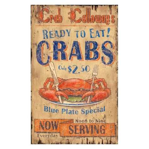 Crab Calloway Wall Art - PP-1157 Vintage Beach Signs, Tropical Island Decor, Horse Sign, Postal Vintage, Tropical Home Decor, Beach Cottage Decor, Beach Cottage Style, Nautical Home, Beach Signs