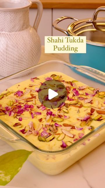 Guntas Sethi on Instagram: "✨Shahi Tukda Pudding ✨

If you are fan of indian desserts and love making them at home then you cannot miss out this delicious, creamy and super easy Shahi Tukda❤️✨

It’s flavour packed and melt in mouth dessert that is sure to impress everyone in the room🥰 I made this dessert using my favourite cookware from @arttdinoxcookware that made the entire process a breeze.

Recipe: 
For the base:
Slices of bread
1/2 cup ghee

For the sugar syrup:
1 cup water
1-2 Sugar 
2-3 strands of kesar 

For the rabdi:
4 cup milk 
Few strands of kesar 
1 pinch elaichi powder 
1/2 cup sugar
1/2 cup bread crumbs

🍮 Garnish with almonds and pistachio 
🍮 Serve it chilled 

Buy your Arttd’inox cookware from stores near you, their website (Arttdinox.com), & Amazon.

#sensiblebydesign Sahi Tukda Recipe, Shahi Tukda Recipe, Rabdi Recipe, Shahi Tukda, Sugar Syrup, Yummy Dessert, Indian Desserts, Slice Of Bread, Ghee