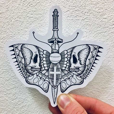 #tattoo #tattoos #sketch #sketchtattoo #art #artist #tattoist #ink #tattooed #skull #skulltattoo #moth #mothtattoo #knife #knifetattoo… Knife Moth Tattoo, Peter Tattoo, Sweet Sticker, Tatuagem Masculina Pequena, Knife Tattoo, Grunge Tattoo, Men Tattoos Arm Sleeve, Flash Tattoo Designs, Small Girl Tattoos