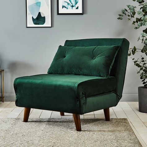 Sofa Bed Green, Sofa Bed Blue, Single Couch, Ruang Tv, Small Sofa Bed, Single Seat Sofa, Laura James, Comfortable Accent Chairs, Single Sofa Bed