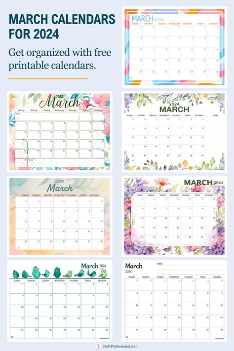 Get organized with free printable calendars for March 2024. Free Monthly Planner, Free Printable Calendars, Free Monthly Calendar, Free Printable Calendar Templates, Calendar Design Template, July Calendar, August Calendar, September Calendar, November Calendar