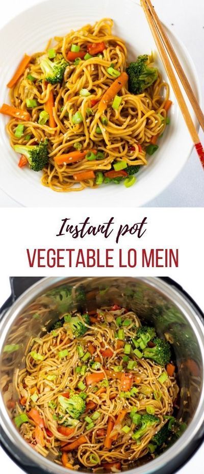 Instant Pot Vegetable Lo Mein is a quick and easy meal packed with healthy vegetables and cooked in a flavorful sauce. Quicker than chinese takeout, made at home in only 20 minutes | Instant Pot Noodles | Instant Pot Lo Mein Noodles | #lomein #instantpot #takeout #pipingpotcurry | pipingpotcurry.com Instapot Recipes Chicken, Vegetable Lo Mein, Lo Mein Noodles, Pot Heads, Sweet Corn Soup, Instant Pot Recipes Vegetarian, Pot Noodle, Pot Recipes Healthy, Pot Recipes Easy