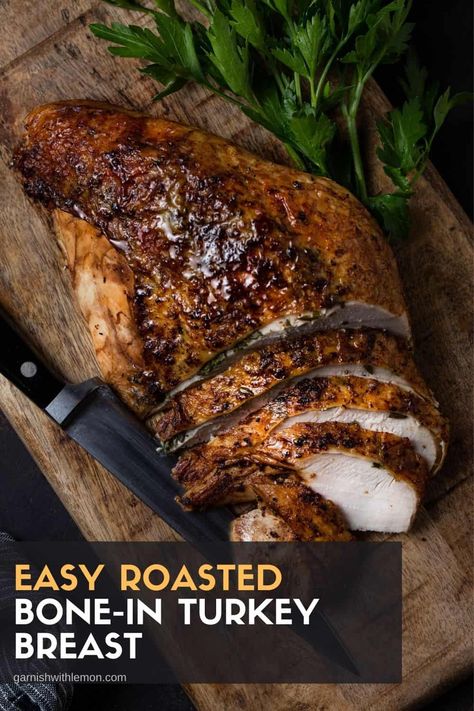 Bone In Turkey Breast, Thanksgiving Turkey Breast, Turkey In Oven, Herb Roasted Turkey Breast, Cooked Turkey Recipes, Cook A Turkey, Cooking Turkey Breast, Herb Roasted Turkey, Oven Roasted Turkey