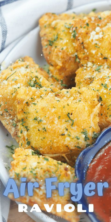 Ravioli Air Fryer, Air Fryer Toasted Ravioli, Beef Ravioli Recipe, Toasted Ravioli Recipe, Air Fryer Ravioli, Cheese Ravioli Recipe, Super Easy Appetizers, Bacon Wrapped Scallops, Toasted Ravioli