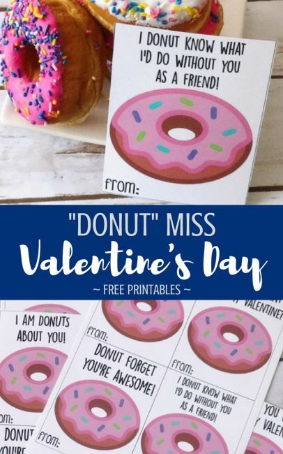 Easy kids Valentine's Day printable. Do-nut miss out on this cute donut Valentine for school! #valentinesday  #donutparty #printables Free Printable Valentines Cards, Free Printable Valentines, Valentines Printable, Printable Valentines Day Cards, Printable Valentines Cards, Printable Valentines, Valentine's Day Printables, Valentines Printables Free, Valentines School