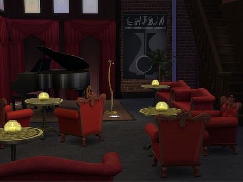 CherryNellie's Papa Joe's Jazz Club - Lounge Sims 4 Jazz Club, Sims 4 Club, Papa Joe's, Club Lounge, Sims Ideas, 3d Concept, Jazz Club, Sims House, The Sims Resource