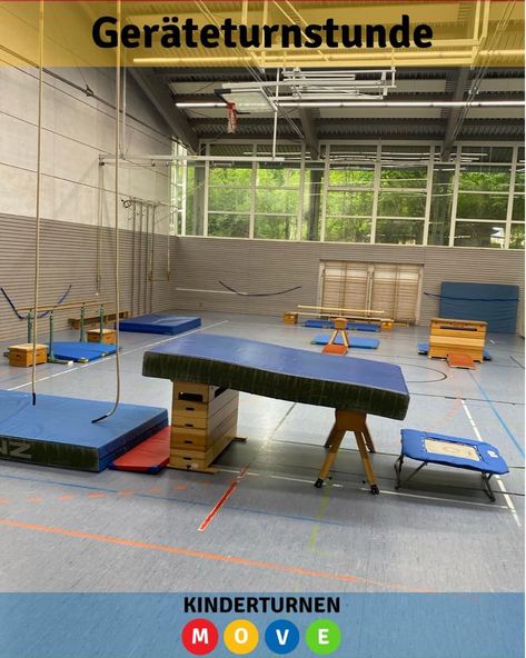 Kinderturnen move|Aufbauideen✨ auf Instagram: „Geräteturnen für die Grundschule 🏫 5 Stationen für euch: 1️⃣ Sprung -> Kasten und Bock 2️⃣ Barren -> Stützen und hangeln 3️⃣ Schwebebalken ->…“ Trampolines, Preschool Learning Activities, Free Running, Fun Activities For Kids, Parkour, Preschool Learning, Learning Activities, Fun Activities, Gymnastics