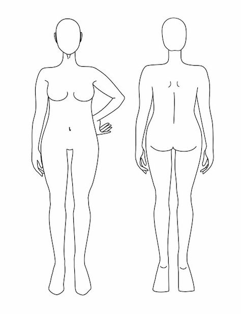 Template Tattoo, Fashion Illustration Template, Body Type Drawing, Fashion Template, Body Outline, Mid Size Fashion, Different Poses, Fashion Templates, Body Curves