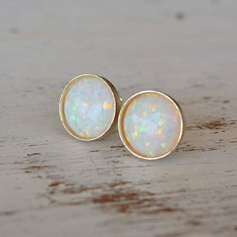 White Opal Stud Earrings 6mm Round Gold Filled Stud Earrings White Opal Tiny Studs White Opal Stud Earrings, White Opal Earrings, Opal Stud Earrings, Stud Fashion, Jewelry Illustration, Tiffany Jewelry, Opal Earrings Stud, Sparkle Jewelry, Opal Studs