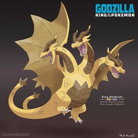 Kaiju Pokemon, Godzilla Pokemon, Rj Palmer, Monster Verse, Godzilla Funny, King Ghidorah, Pokemon Fusion Art, Godzilla Wallpaper, Marvel Superhero Posters