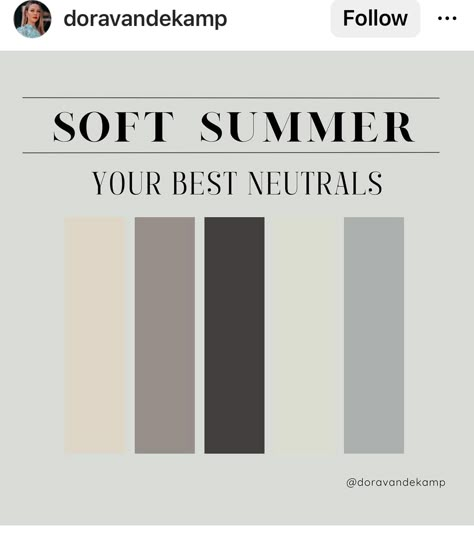 Neutral Skin Tone Jewelry, Light Summer Neutrals Color Palettes, Soft Muted Summer Color Palette, Browns For Soft Summer, Mute Summer Colour Pallete, Summer Muted Cool Color Palette, Soft Summer Outfits, Muted Summer, Deep Summer