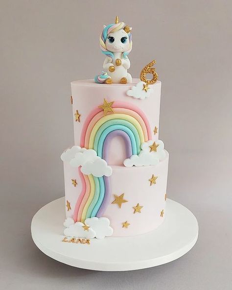 Tutti Patootie Cakes on Instagram: "Unicorn cake for Lana! #unicorn #unicorncake #unicorncakes #rainbow #rainbowcolours #cakedesign #dailypost #sweetdesign #girlystuff #happybirthday #birthdaycake #partiesforkids #berkleyhotel #richkidsofinstagram #richparents #viralpost" Unicorn Cake No Fondant, Two Tiered Unicorn Cake, Unique Unicorn Cake Design, Unicorn Buttercream Cake, Unicorn Pasta, Unicorn Rainbow Cake, Unicorn Cake Design, Unicorn Birthday Party Cake, Llama Cake