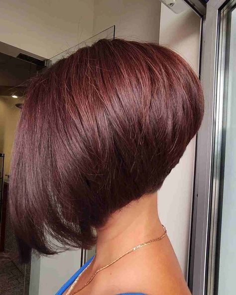 Dramatic Stacked Bob, High Stacked Inverted Bob, Inverted Bob Short Stacked Wedge Haircut, Short Graduation Haircut, High Stacked Bob Haircut, High Stacked Bob, Stacked Angled Bob Haircut For Fine Hair, Inverted Bob Haircuts For Fine Hair, Inverted Bob Hairstyles For Fine Hair