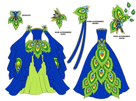 another peacock dress. Peacock Dress Design, Peacock Dress, Dress Design Drawing, Clothing Design Sketches, Dress Design Sketches, Fashion Illustration Dresses, Dress Sketches, Dress Drawing, Anime Dress