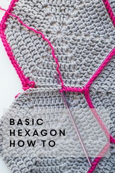 Confection Au Crochet, Crochet Hexagon, Crochet Blog, Crochet Diy, Crochet Motifs, Crochet Squares, Crochet Granny, Crochet Techniques, Learn To Crochet