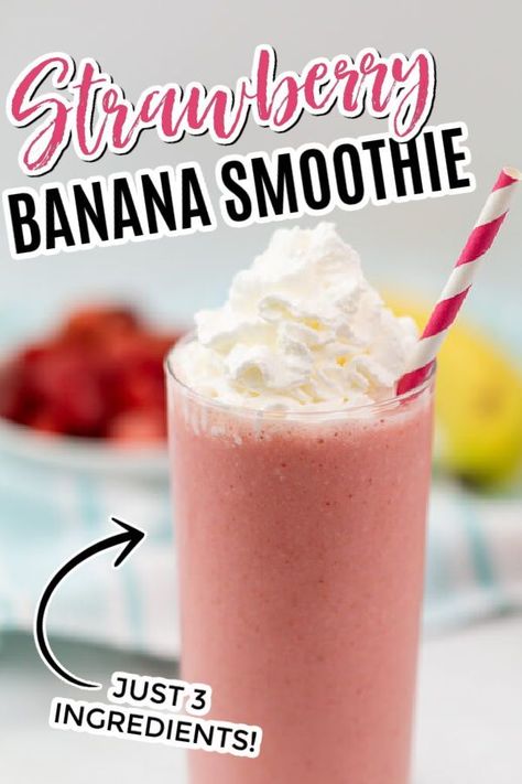 Frozen Strawberry And Banana Smoothie, Strawberry Banana Smoothie No Yogurt, No Yogurt Smoothie, Easy Smoothie Recipes With Frozen Fruit, Smoothies With Frozen Fruit, Strawberry Banana Smoothie With Yogurt, Smoothie No Yogurt, Banana Smoothie With Yogurt, Strawberry Smoothie Without Yogurt