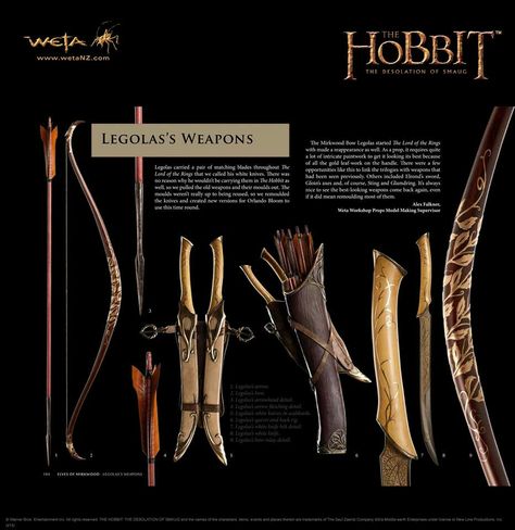 Legolas weapons Legolas And Tauriel, Lord Of Rings, Cloak And Dagger, Desolation Of Smaug, Tauriel, Weta Workshop, Thranduil, Jrr Tolkien, Modern Fantasy