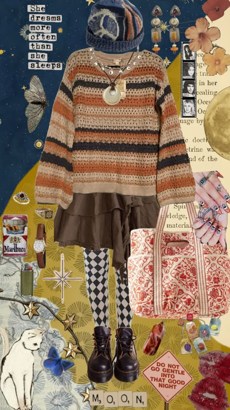 fall outfit inspo #outfitinspo #fall #autumn #firstdayofschool #fitinspo #vintage #beauty #vibes #wallpaper #aesthetic #mood #moodboard #fallaesthetic #aesthetic #fallcore #outfitcheck #outfit #autumnaesthetic Crow Outfit, Aethstetic Clothes, Goblincore Style, Steampunk Cottagecore, Camp Here And There, Whimsical Outfit, Twee Aesthetic, Fall Outfit Trends, Outfit Shuffles