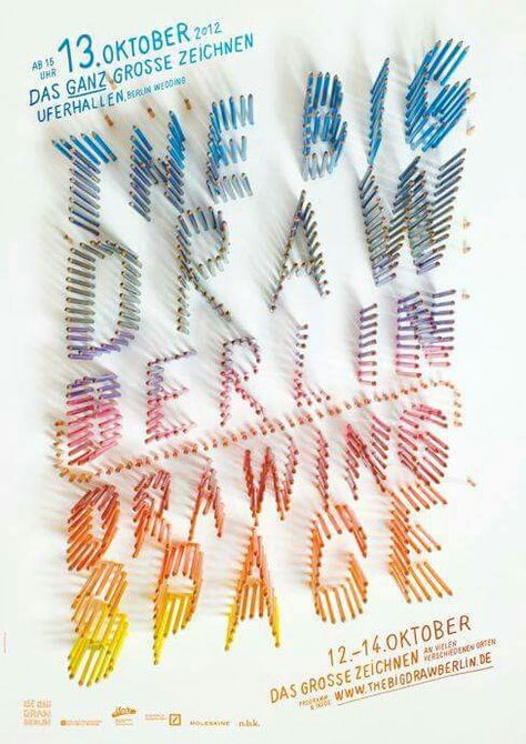 Inspiration Typographie, Big Draw, Graphic Design Collection, Typography Love, Cool Typography, Communication Art, Types Of Lettering, Coloured Pencils, Typographic Design