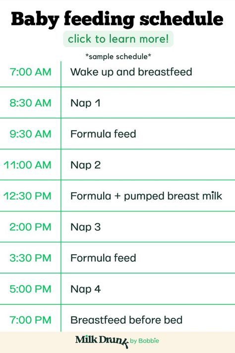 Image displays a sample feeding schedule for infants zero to twelve months old, baby schedule, baby formula, baby feeding schedule, newborn feeding schedule, baby feeding chart, breastfeeding tips, pumping schedule, bottle feeding, baby tips, new mom tips, mom mental health, infant formula, combo feeding, combination feeding Breastfeeding Schedule Newborn, Formula Feeding Newborn, Combo Feeding, Combination Feeding, Newborn Formula, Baby Feeding Chart, Formula Milk, Newborn Schedule, Baby Routine