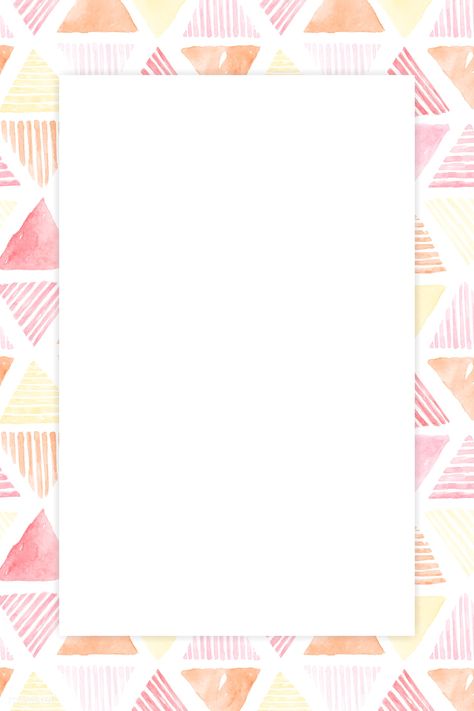 Pink triangle seamless patterned background vector | premium image by rawpixel.com / Aum Triangle Border Design, Floral Design Drawing, Triangle Frame, Watercolor Frame, Cute Background, Bond Paper Design, Patterned Background, Page Borders Design, Frame Border Design