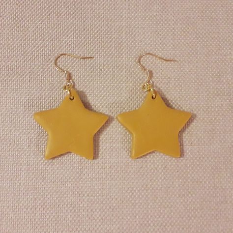 Clay Star Earrings, Star Clay Earrings, Handmade Jewelry Earrings, Earring Making, Diy Clay Crafts, Star Jewelry, Jewelry Inspo, Diy Clay, Star Earrings