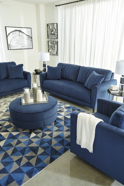 Blue Living Room Decor, Living Room Sofa Design, Sofa Set Designs, Living Room Sets Furniture, Blue Living Room, Decor Home Living Room, Luxury Sofa, Living Room Decor Apartment, Decor Minimalist