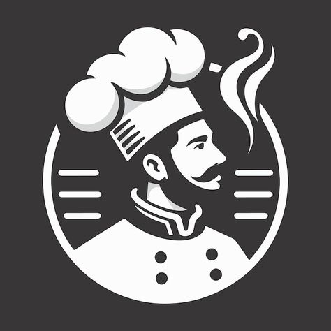 Chef logo | Premium Vector #Freepik #vector #food-logo #restaurant-logo #chef-mascot #chef-character Chef Logo Design Ideas, Foods Logo Design, Food Store Logo, Chef Logo Design, Logo Design Kitchen, Logo For Restaurant, Chef Character, Resturant Logo, Cooking Logo