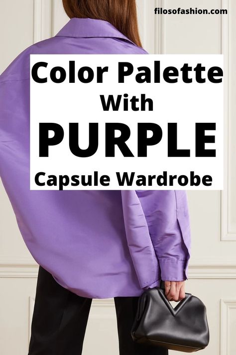 purple color palette Colors To Pair With Purple Clothes, Bright Purple Sweater Outfit, Purple Button Up Shirt Outfit Women, How To Pair Purple Color, How To Wear Purple Pants, Purple Top Outfit Winter, Purple Sweater Outfit Work, Colors That Complement Purple, What To Wear With A Purple Shirt