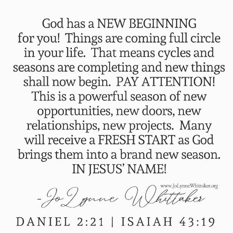 Jolynne Whittaker, Prophetic Word, A New Beginning, Thank You Lord, Small Talk, New Beginning, New Relationships, Fresh Start, New Opportunities