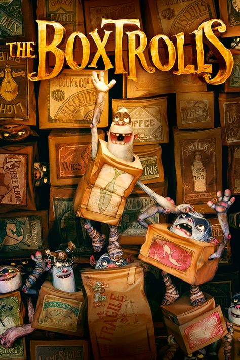 The Boxtrolls (Laika Studios, 2014) Eggs (Isaac Hempstead-Wright), an orphan, lives with the Boxtrolls -- a community of quirky, mischievous creatures who inhabit a cavern beneath the city of Cheesebridge. When villainous Archibald Snatcher (Ben Kingsley) hatches a plan to get rid of the pretty harmless beings, Eggs decides to go above ground, where he meets and befriends feisty Winnifred (Elle Fanning). Together, Eggs and Winnifred devise a daring plan to save the Boxtrolls from extermination. 123 Movies, Tam Film, Isaac Hempstead Wright, Laika Studios, Full Mon, Prime Movies, Troll Party, Ice Age, Movie Collection