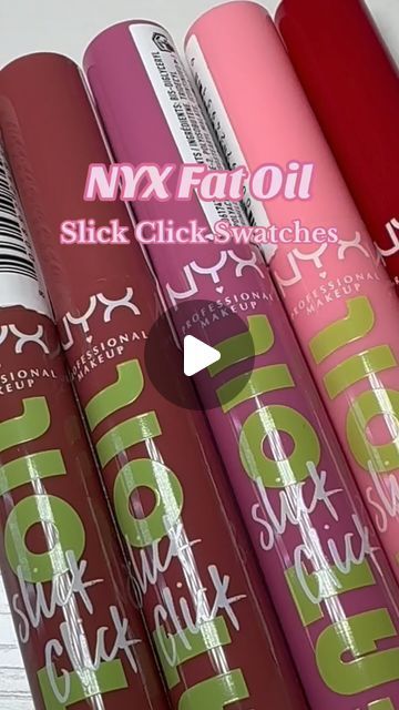 Dee 💘 Fashion & Beauty Content Creator ! on Instagram: "🤩One of My Favorites from @nyxcosmetics  NYX Fat Oil Slick Click Swatches!  My favorite shade is Clout 💄 #nyx #nyxcosmetics #nyxprofessionalmakeup #nyxcosmetics_uk #nyxmakeup" Fat Oil Slick Click, Nyx Thick It Stick It, Nyx Fat Oil Slick Click, Nyx Swatches, Nyx Shine Loud Lipstick Swatches, Nyx Lingerie Swatches, Nyx Makeup, Oil Slick, Nyx Professional Makeup