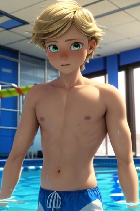 Luka And Adrien, Disney Dudes, Luka Miraculous Ladybug, Adrian Agreste, Guys In Speedos, Miraculous Ladybug Fanfiction, Cheerleading Outfits, Dark Anime Guys, Adrien Agreste