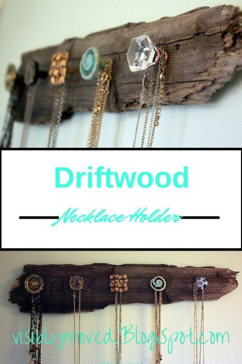 #30 is pure decorative-meets-functional genius! Diy Necklace Holder, Iron Straps, Pallet Wall Art, Driftwood Jewelry, Diy Ombre, House Farm, Rustic Storage, Jewelry Organizer Diy, Bedrooms Ideas