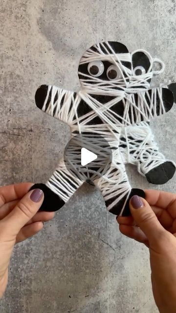 Cali ⭐️ Chasing50Toes on Instagram: "🕷️My kids love the simple yarn crafts! Try these two with kids of all ages. Toddlers can wrap in a mess and big kids can craft carefully! 

For the mummies, cut up an Amazon box and paint it black!! 

#halloweencrafts" Simple Yarn Crafts, Paint It Black, Amazon Box, Can Crafts, Cut Up, Yarn Crafts, Halloween Crafts, Big Kids, Cali