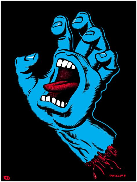 Jim Phillips | OLDSKULL Screaming Hand, Blue