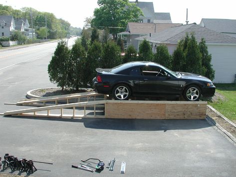 DIY - Homemade Wooden Ramps For Your Car | Page 3 | BimmerFest BMW Forum Diy Car Ramps, Low Cars, Car Hoist, Wooden Ramp, Car Ramp, Car Jacks, Wood Car, Automotive Shops, Car Ramps